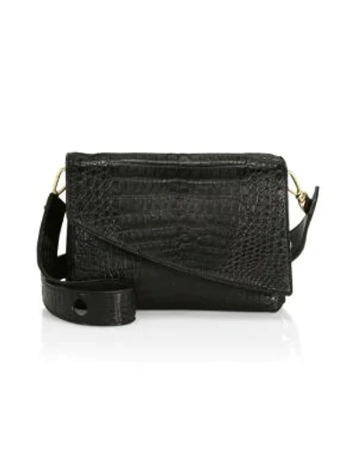 Shop Nancy Gonzalez Women's Large Olivia Crocodile Shoulder Bag In Black
