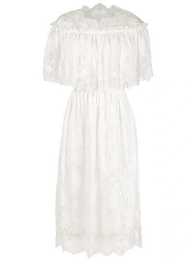 Shop À La Garçonne Lace Midi Dress - White