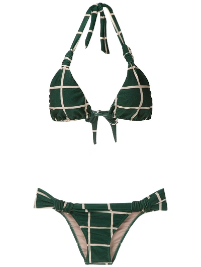 Shop Adriana Degreas Printed Bikini Top - Green