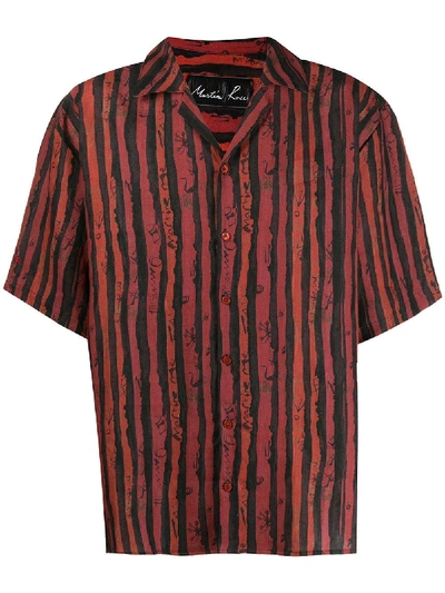 Shop Martine Rose Striped Button-up Shirt - Red