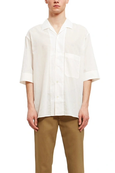 Shop Lemaire Opening Ceremony Convertible Collar Shirt In Cream