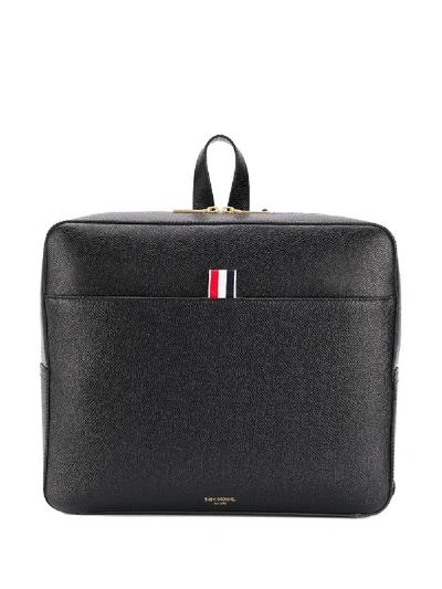 THOM BROWNE TEXTURED BACKPACK - 黑色