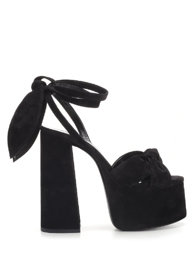 Shop Saint Laurent Paige Platform Sandals In Black