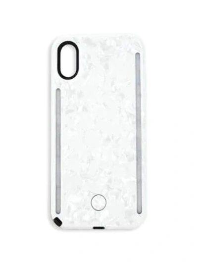 Shop Lumee Metallic Marble Duo Iphone Xs & Iphone X Case In White