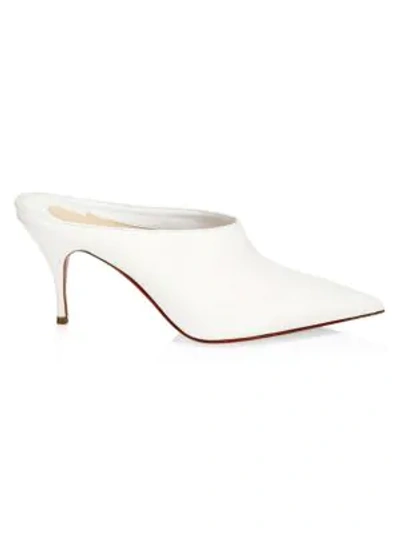 Shop Christian Louboutin Quart Leather Mules In White