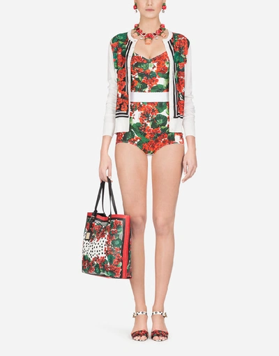 Shop Dolce & Gabbana Portofino-print Cady Bustier Top In Floral Print