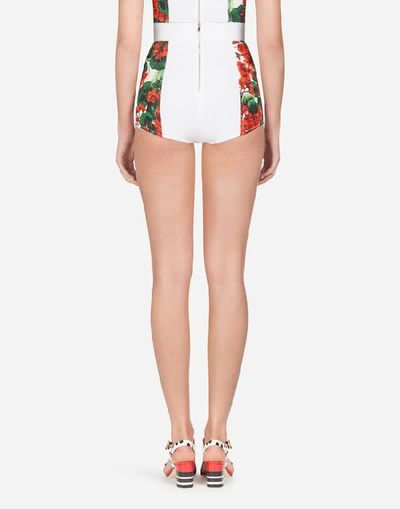 Shop Dolce & Gabbana High-waisted Panties In Portofino-print Cady In Floral Print