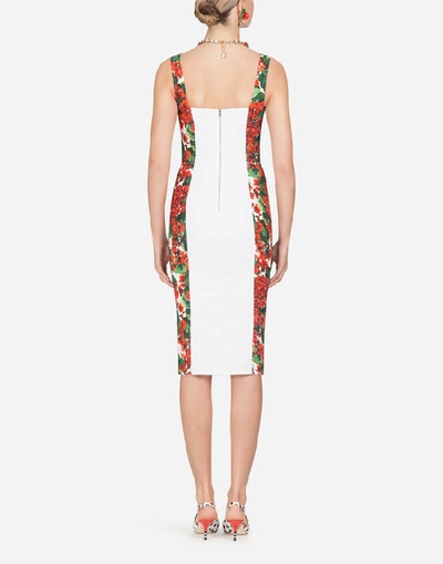 Shop Dolce & Gabbana Portofino-print Cady Midi Bustier Dress In Floral Print