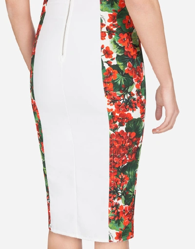 Shop Dolce & Gabbana Portofino-print Cady Midi Bustier Dress In Floral Print