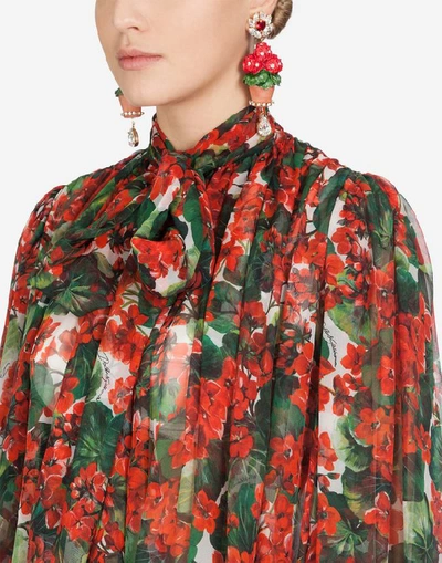 Shop Dolce & Gabbana Portofino-print Chiffon Blouse In Floral Print