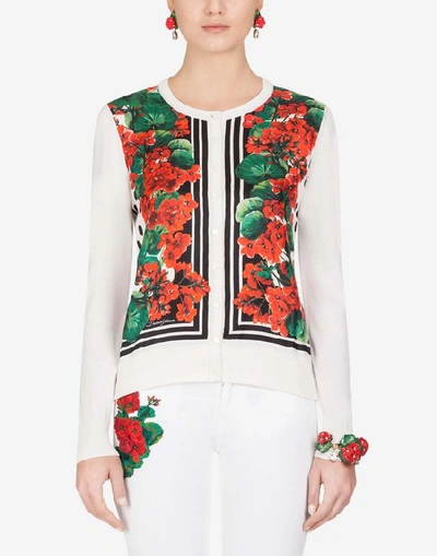 Shop Dolce & Gabbana Portofino-print Twill And Silk Cardigan In Floral Print