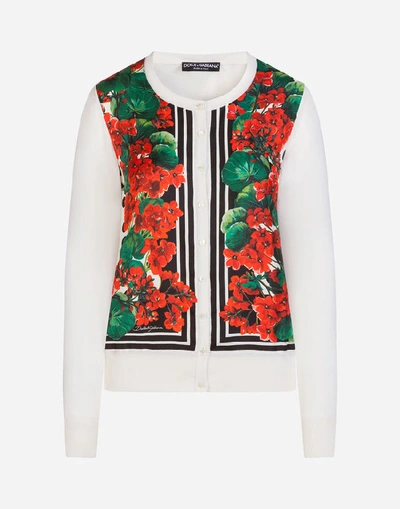 Shop Dolce & Gabbana Portofino-print Twill And Silk Cardigan In Floral Print