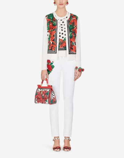 Shop Dolce & Gabbana Portofino-print Twill And Silk Cardigan In Floral Print