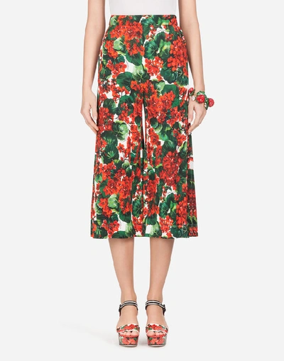 Shop Dolce & Gabbana Portofino-print Viscose Pants In Floral Print