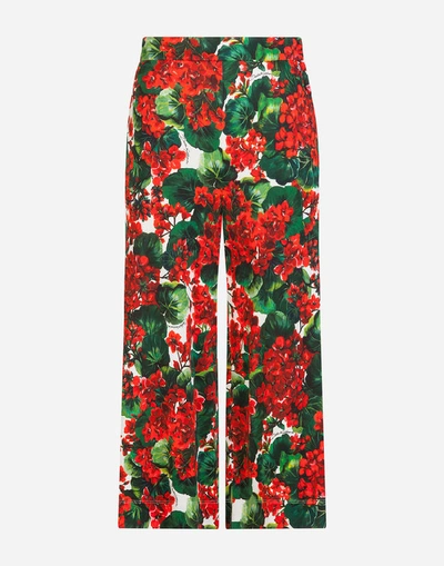 Shop Dolce & Gabbana Portofino-print Viscose Pants In Floral Print