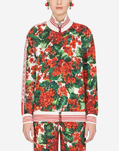 Shop Dolce & Gabbana Portofino-print Cady Sweatshirt In Floral Print