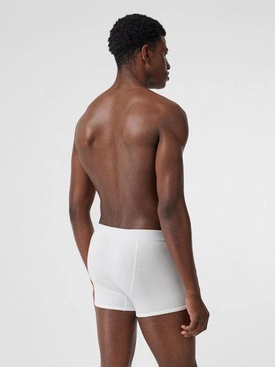 Burberry Logo Detail Stretch Cotton Boxer Shorts In White