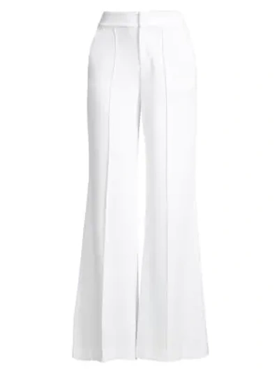 Shop Alice And Olivia Women's Dylan High-waist Wide-leg Pants In White