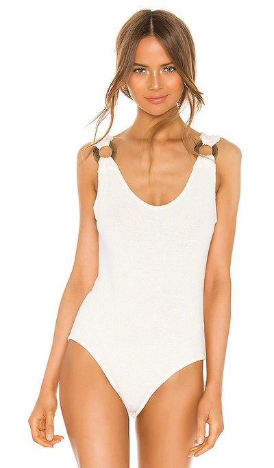 Shop Nanushka Maike Bodysuit In Creme