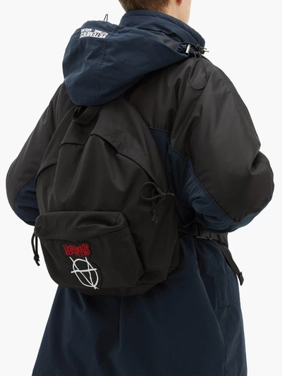 'anarchy' Logo Appliqué Backpack In Black