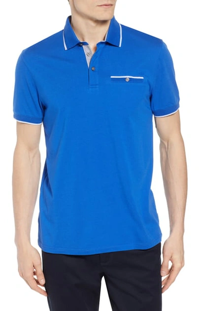 Shop Ted Baker Derry Slim Fit Polo In Bright Blue