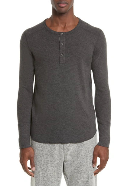 Shop Wings + Horns Base Long Sleeve Henley In Haze