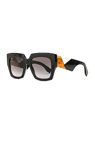 Shop Fendi Square Sunglasses In Black
