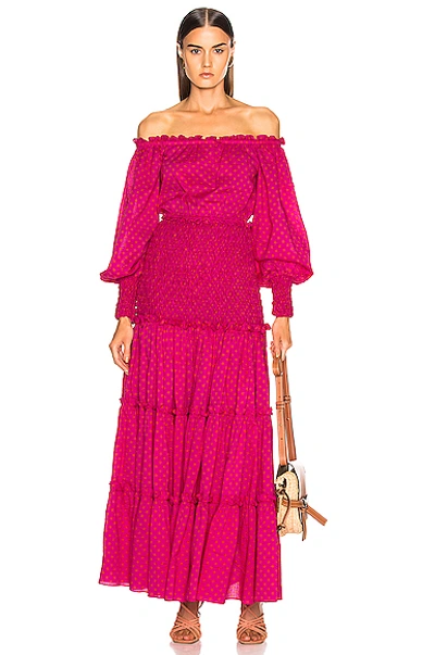 Shop Alexis Thalssa Dress In Pink,polka Dots In Fuchsia Dot