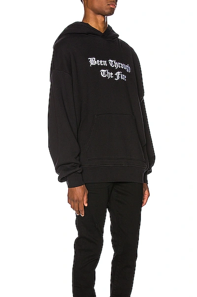 Shop Amiri Been Through The Fire Hoodie In Black In Tar