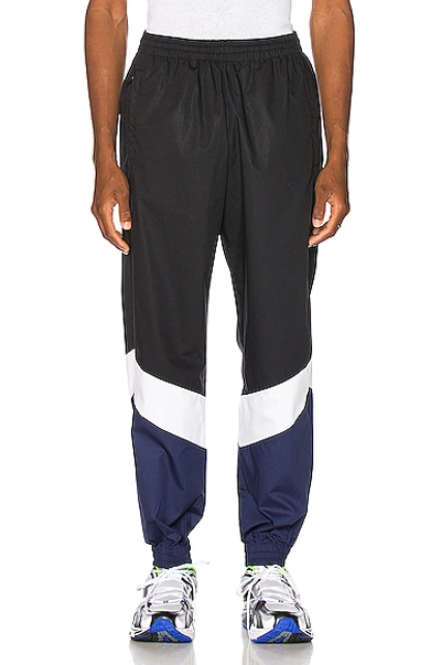 Shop Vetements Mustermann Pants In Black & Blue & White