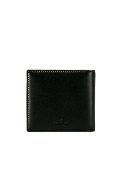 Shop Valentino Logo Wallet In Black & White