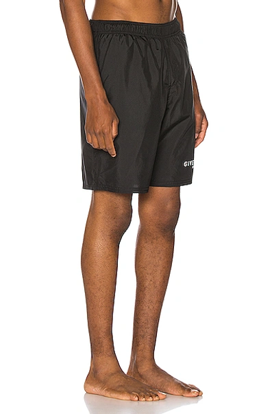 Shop Givenchy Flat Classic Swim Bermuda Short In Black