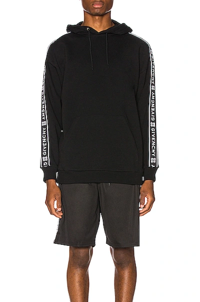 Shop Givenchy Logo Bands Hoodie In Black