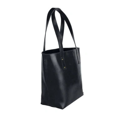 Shop Mahi Leather Ladies Black Leather Tote Handbag In Buffalo Leather