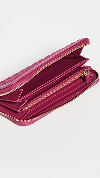 Pre-owned Prada Pink Tessuto Zip Around Wallet