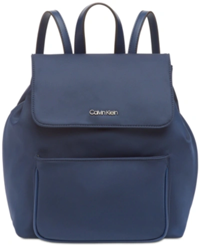 Shop Calvin Klein Abby Backpack In Navy/silver