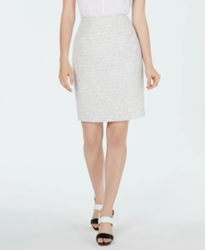 Shop Calvin Klein Textured Pencil Skirt In White Multi