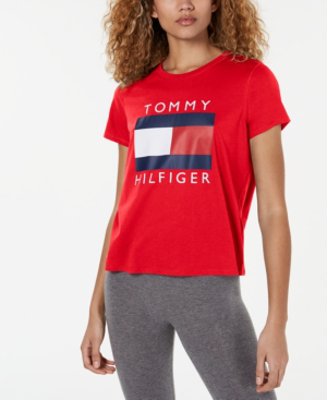 tommy hilfiger red t shirt womens