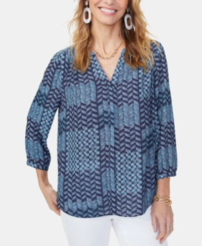 Shop Nydj Pleated Blouse In Camietchpe