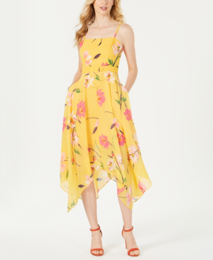 vince camuto yellow floral dress