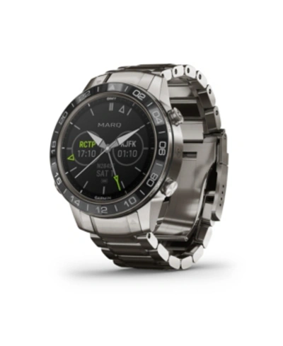 Shop Garmin Unisex Marq Aviator Stainless Titanium Strap Smart Watch 46mm In Stainless Steel