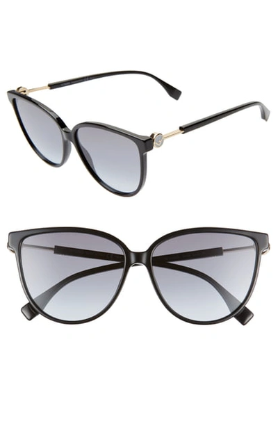 Shop Fendi 59mm Cat Eye Sunglasses - Black