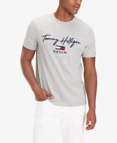 Tommy Hilfiger Denim Men's Gorman Tufted Graphic T-shirt In Grey Heather | ModeSens