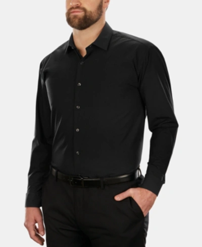 Shop Kenneth Cole Unlisted Men's Big & Tall Classic/regular-fit Solid Dress Shirt In Black