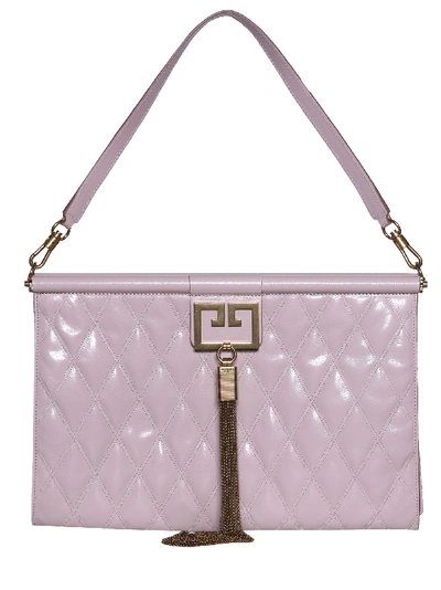 Shop Givenchy Quilted Oversized Clutch In Pale Pink