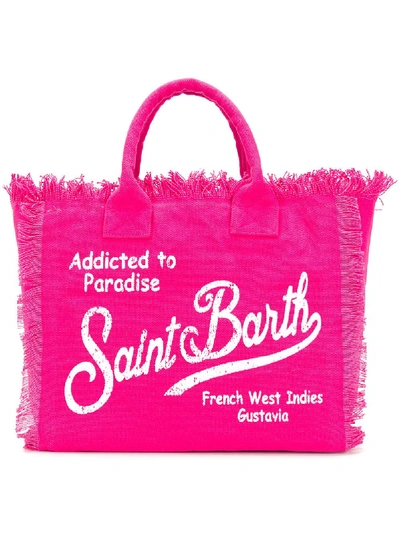 Shop Mc2 Saint Barth Canvas Tote In Pink