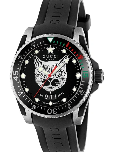 Shop Gucci Dive Watch In Black