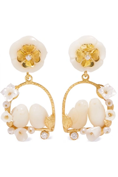 Shop Of Rare Origin Inseparables Gold Vermeil Multi-stone Earrings In White