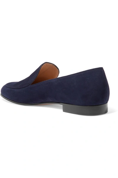 Shop Gianvito Rossi Marcel Suede Loafers In Navy
