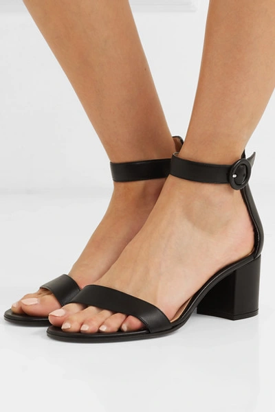 Shop Gianvito Rossi Versilia 60 Leather Sandals In Black